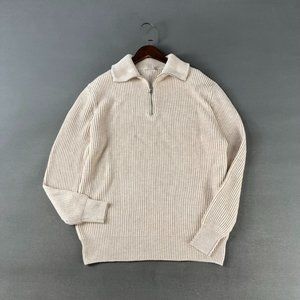 Half-zip turtleneck sweater thickened knitwear